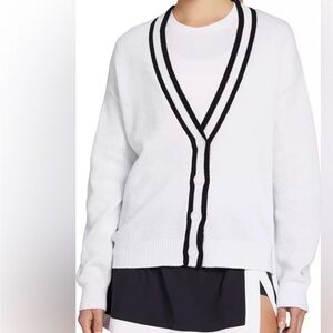 Prince White and Black Women's Cardigan Sweater